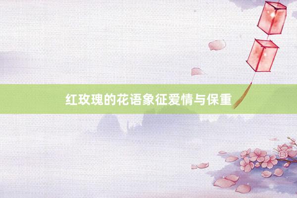 红玫瑰的花语象征爱情与保重