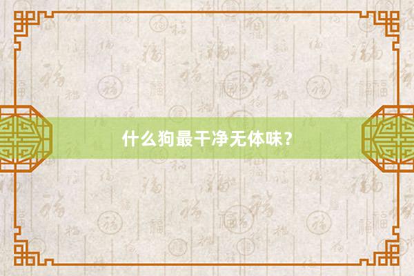 什么狗最干净无体味？